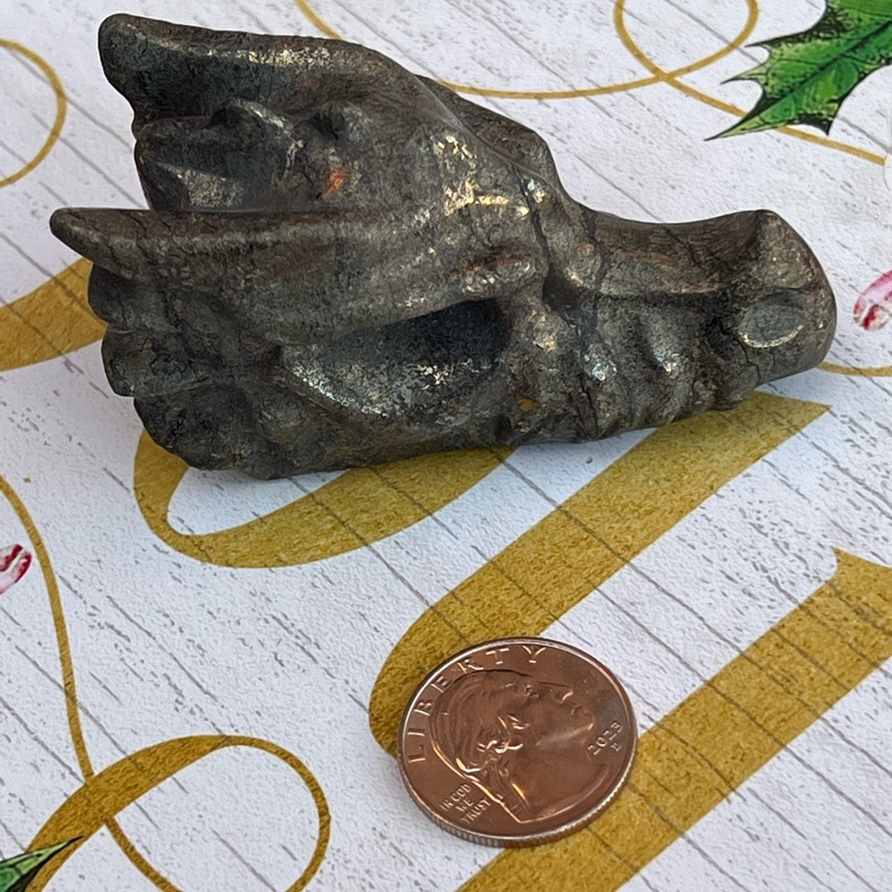 PYRITE (fools gold) Dragon’s Head carving